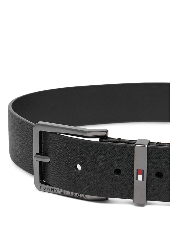 Tommy Hilfiger Nadrágszíj Tommy Hilfiger Oliver Saffiano 3.5 AM0AM14573 Fekete