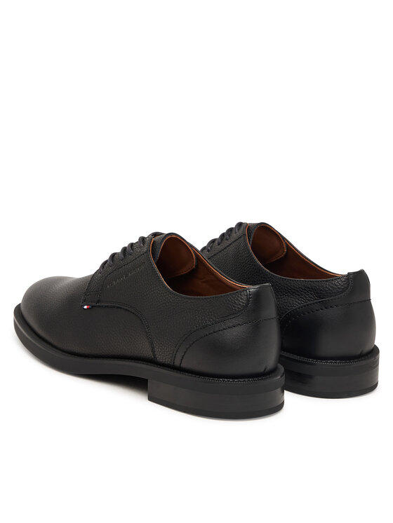 Tommy Hilfiger Poltopánky Tommy Hilfiger Lth Mix Dress Hilfiger Shoe FM0FM06086 Čierna