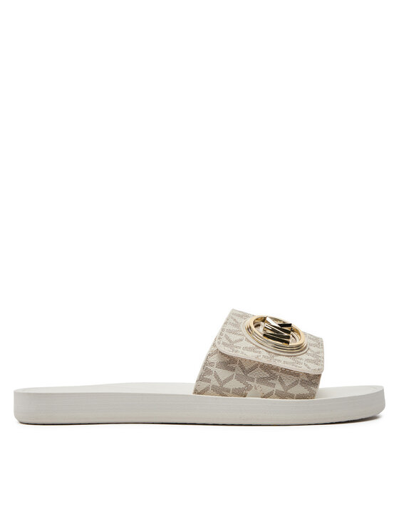 MICHAEL Michael Kors Klapki MICHAEL Michael Kors Mk Charm Slide 40R4MKFA1B Écru