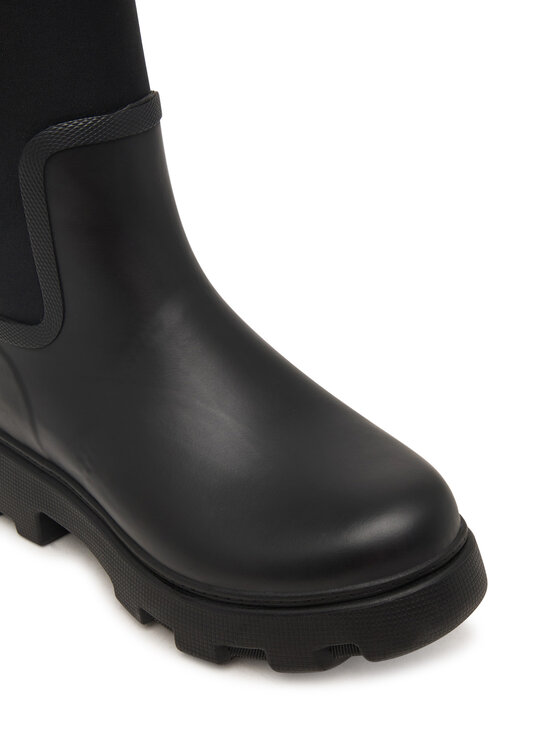 Tommy Hilfiger Holínky Tommy Hilfiger Th Stamp Warm Knee Rain Boot FW0FW09678 Černá
