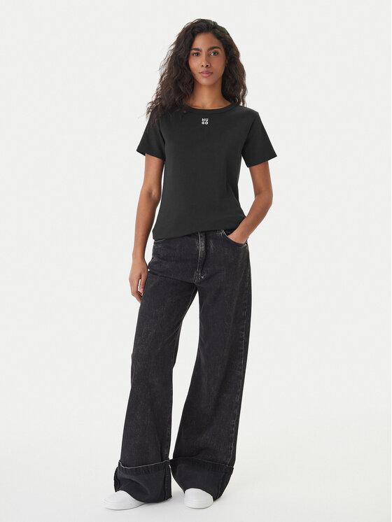 HUGO HUGO Camiseta Deloris 50512002 Negro Regular Fit
