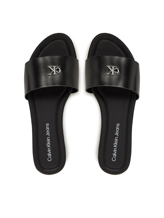 Calvin Klein Jeans Natikače Calvin Klein Jeans Flat Sandal Slide Mg YW0YW01697 Crna