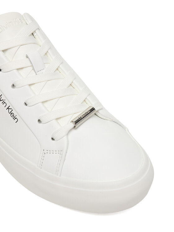 Calvin Klein Laisvalaikio batai Calvin Klein Vulc Lace Up Lth/Moire Bt HW0HW02747 Balta