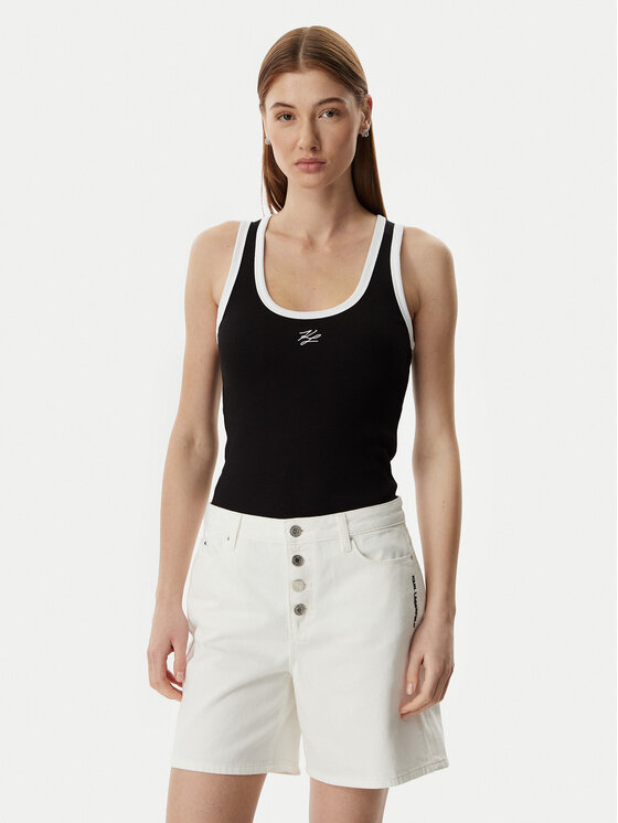 KARL LAGERFELD KARL LAGERFELD Top B2W17003 Negro Slim Fit