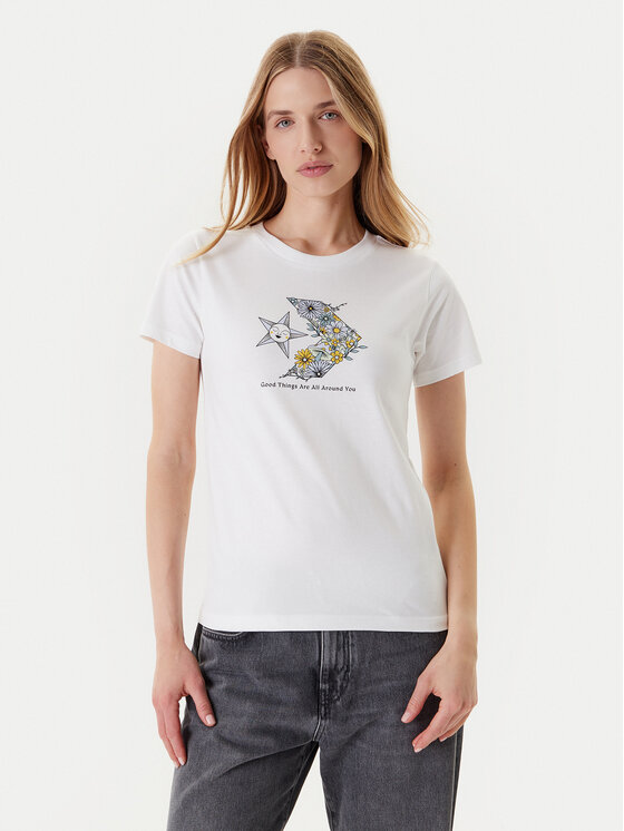 Converse Converse T-shirt Nature Star Chevron 10027752-A02 Bianco Regular Fit