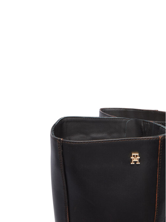 Tommy Hilfiger Zimski škornji Tommy Hilfiger Th Stud Heel Riding Knee Boot FW0FW09551 Temno rjava