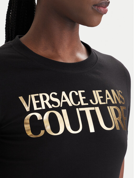 Versace Jeans Couture Versace Jeans Couture Camiseta 80HAHT00 CJ03T Negro Slim Fit