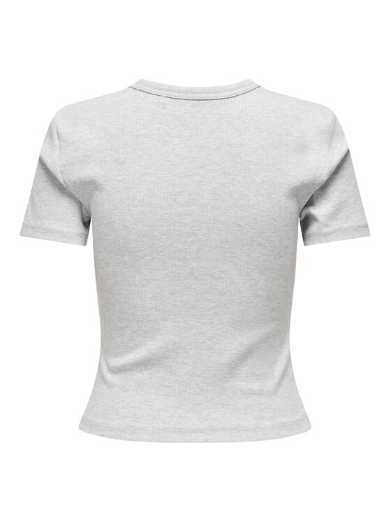 ONLY ONLY Camiseta Val 15339774 Gris Slim Fit