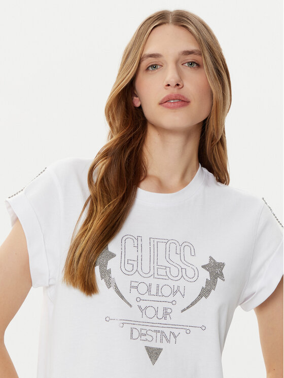 Guess Guess Футболка W5RI06 I3Z14 Білий Regular Fit
