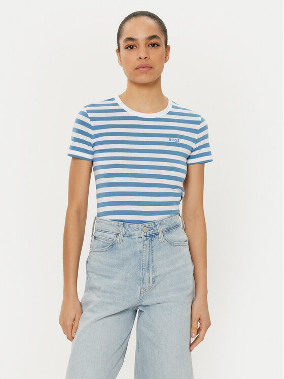 BOSS BOSS Футболка C_Esla_Striped 50504192 Голубий Regular Fit
