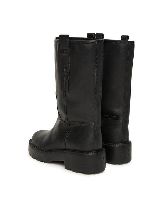 Tommy Jeans Botines Tommy Jeans Tjw Leather Mid Tubular Boot EN0EN02834 Negro