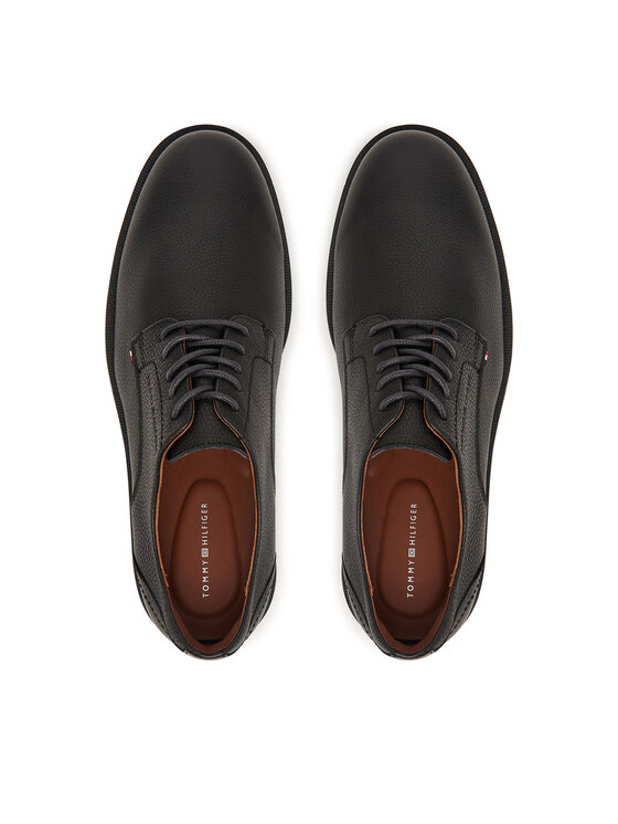 Tommy Hilfiger Pantofi Tommy Hilfiger Lth Mix Dress Hilfiger Shoe FM0FM06086 Negru