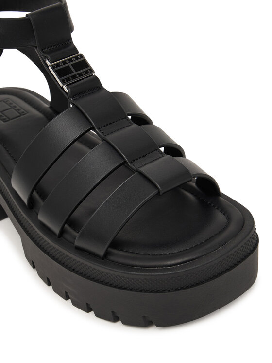 Tommy Jeans Sandály Tommy Jeans Tjw Fisherman Leather Max Sandal EN0EN02943 Černá
