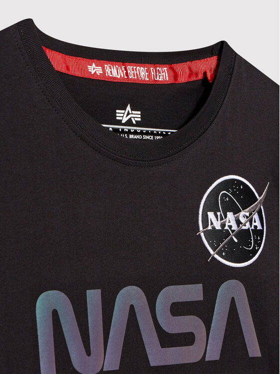 Alpha Industries Alpha Industries Camiseta Nasa Rainbow Reflective 198718RR Negro Regular Fit