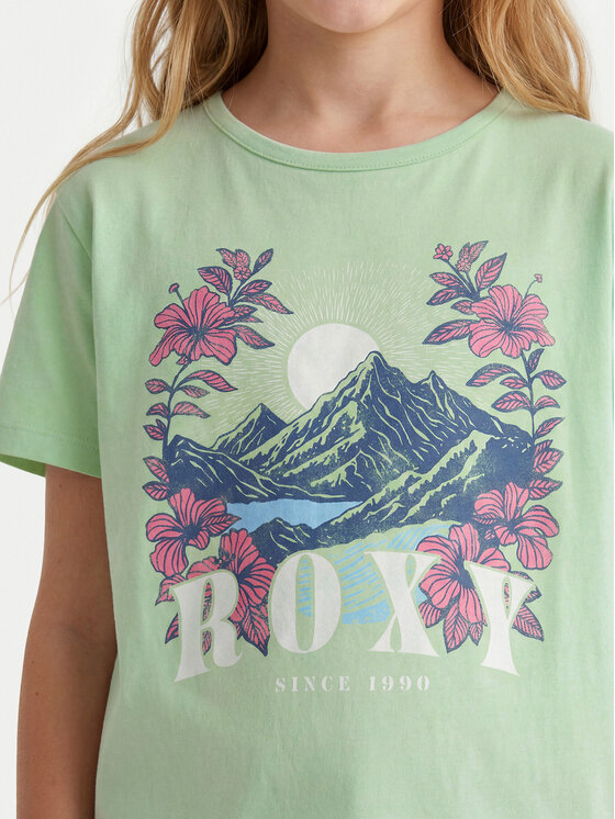 Roxy Roxy T-shirt Lily Vintage ERGZT04140 Zelena Regular Fit