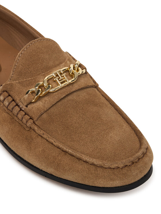 Tommy Hilfiger Mokasíny Tommy Hilfiger Th Chain Suede Loafer FW0FW09327 Hnědá
