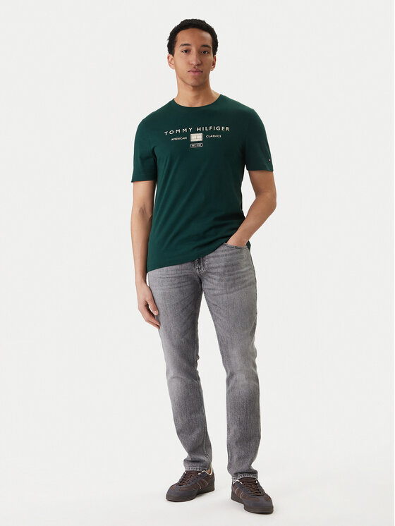 Tommy Hilfiger Tommy Hilfiger Camiseta Brand Love MW0MW42365 Verde Regular Fit