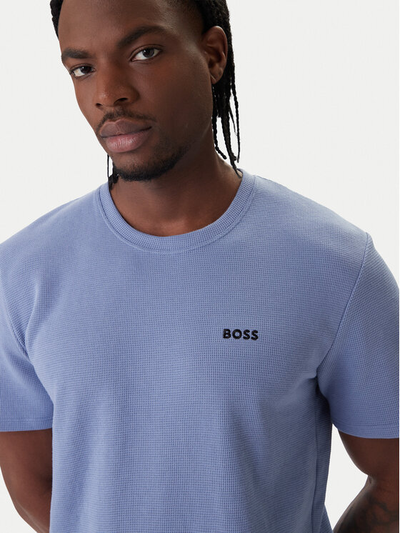 BOSS BOSS Camiseta Waffle 50535891 Celeste Regular Fit