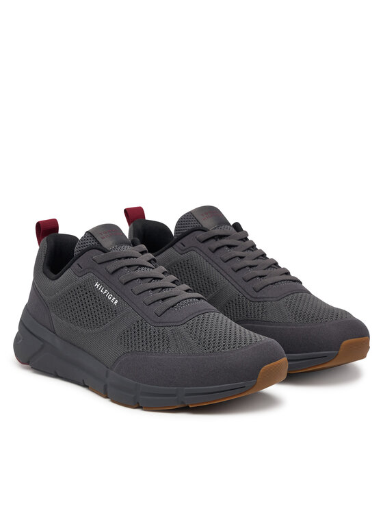 Tommy Hilfiger Tenisice Tommy Hilfiger Light Knitted Hilfiger Runner FM0FM06010 Siva