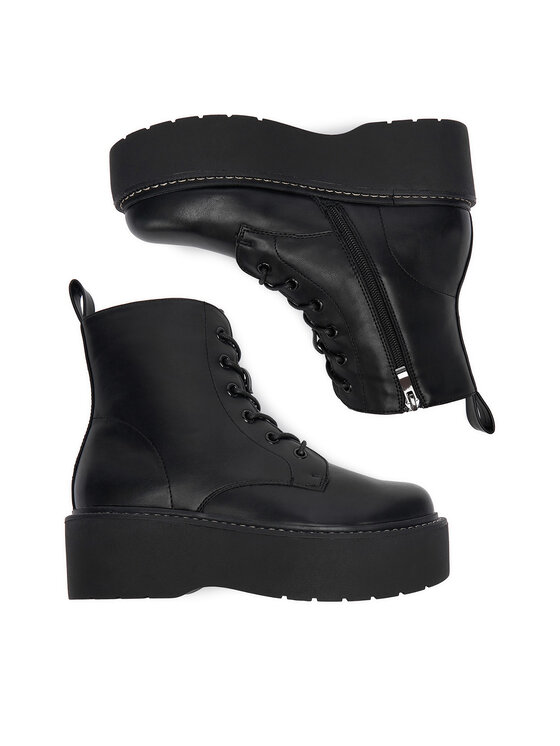 DeeZee Šnurovacia obuv DeeZee 12663-1 -BLACK PU Čierna