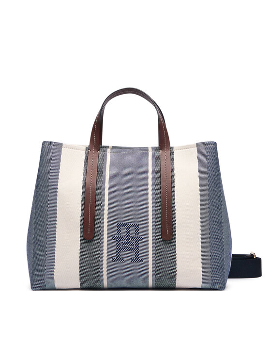 Tommy Hilfiger Torebka Tommy Hilfiger Th City Satchel Jacquard AW0AW18733 Niebieski