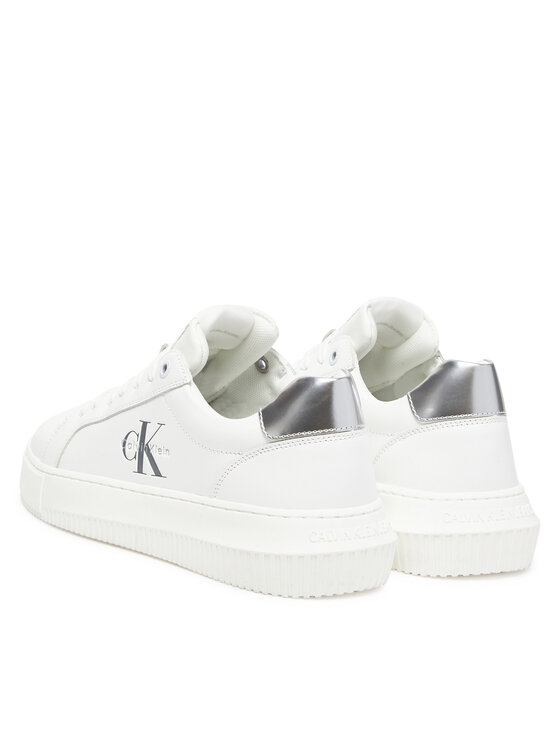Calvin Klein Jeans Laisvalaikio batai Calvin Klein Jeans Chunky Cupsole Lth Silver YW0YW01876 Balta