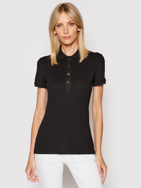 Lacoste Lacoste Polo marškinėliai PF5462 Juoda Slim Fit
