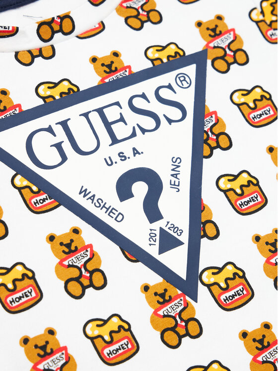 Guess Guess Majica H1YT00 K6YW1 Bela Regular Fit