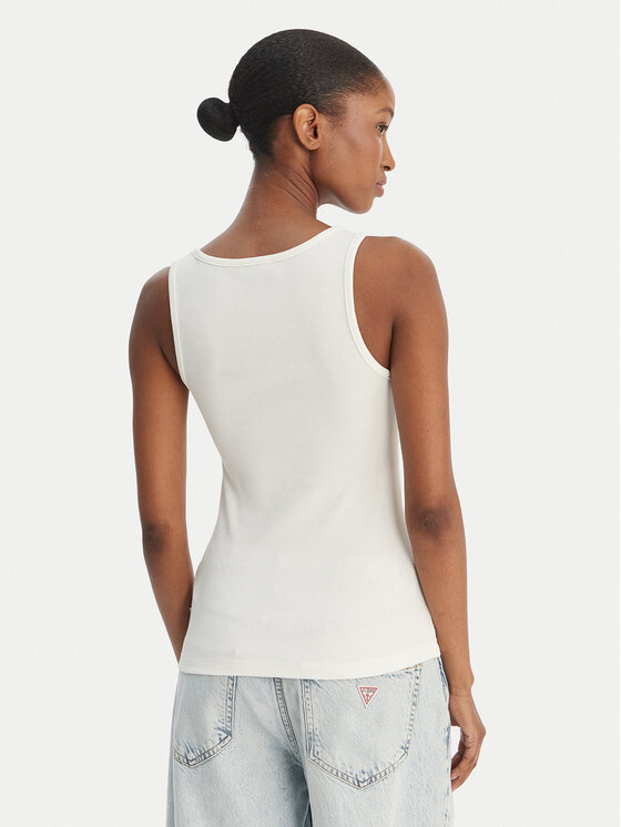 Guess Jeans Guess Jeans Топ W6GPZ2 KA0H1 Білий Slim Fit