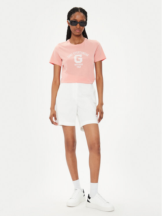 Gant Gant Majica Logo 4200849 Koral Regular Fit