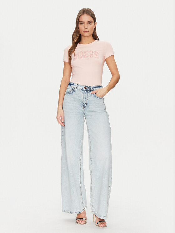 Guess Guess Футболка W5GI04 J1314 Рожевий Slim Fit