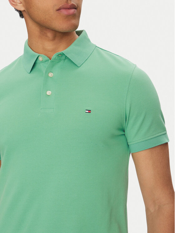 Tommy Hilfiger Tommy Hilfiger Polo majica 1985 MW0MW17771 Zelena Slim Fit