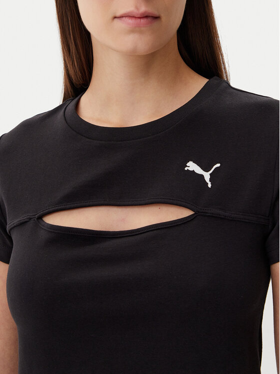 Puma Puma Футболка Ess Cut-Out 631164 Чорний Slim Fit