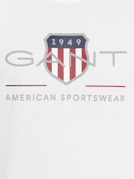Gant Gant Majica Reg Archive Shield Ss 2003199 Bela Regular Fit