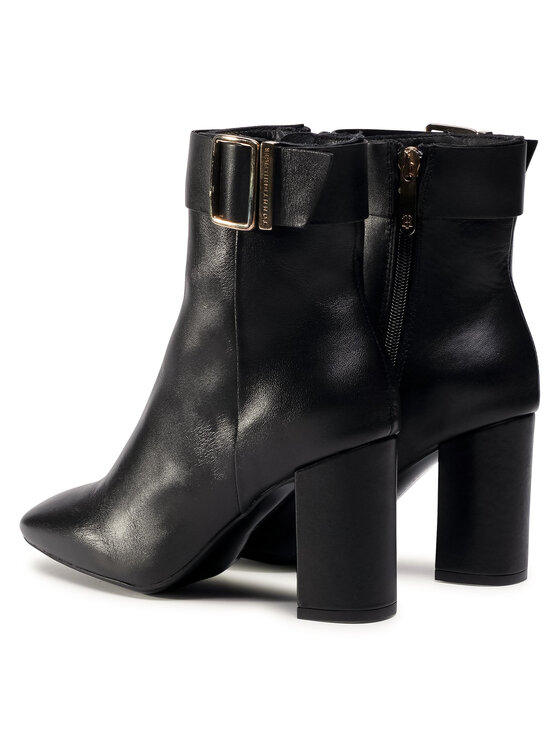 Tommy Hilfiger Polokozačky Tommy Hilfiger Basic Square Toe Boot FW0FW05154 Černá