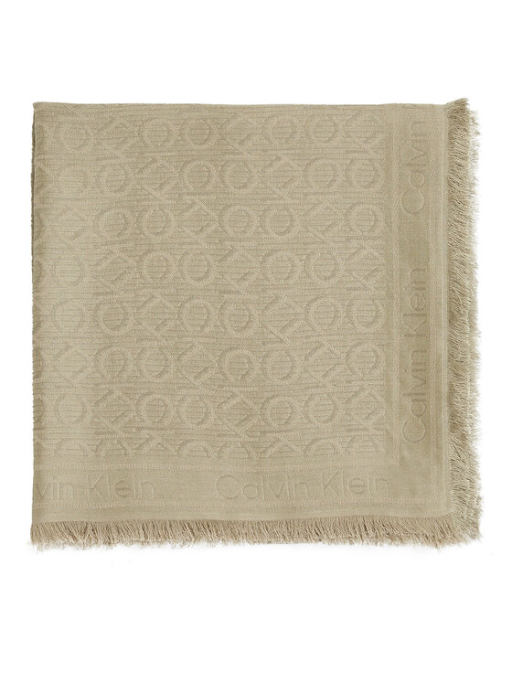 Calvin Klein Chusta Calvin Klein Monogram Jacquard Scarf K60K608779 Zielony