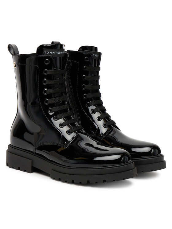 Tommy Hilfiger Planinarske cipele Tommy Hilfiger Lace-Up Bootie T4A5-34025-0775 D Crna