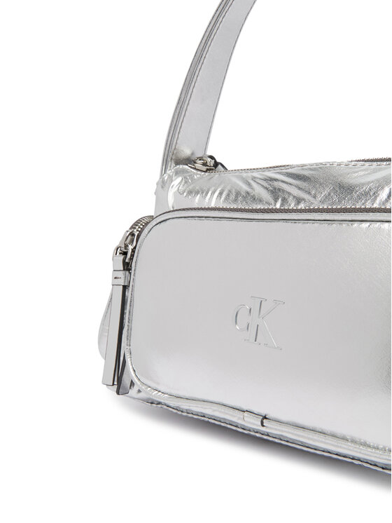 Calvin Klein Soma Calvin Klein Pocket Silver Nylon Small Bag LV04F3443G Sudraba