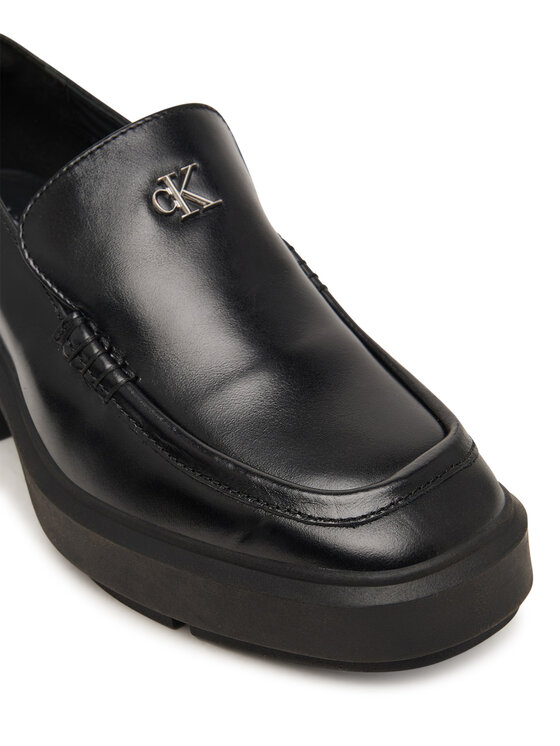 Calvin Klein Nizki čevlji Calvin Klein Block Heel Loafer Lth Hdw HW0HW03176 Črna