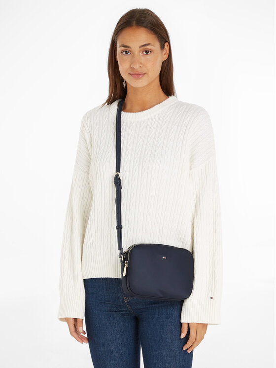 Tommy Hilfiger Дамска чанта Tommy Hilfiger Poppy Th Crossover AW0AW15638 Тъмносин
