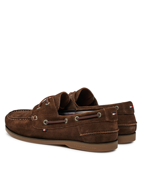 Tommy Hilfiger Polobotky Tommy Hilfiger Th Boat Shoe Core Suede FM0FM05387 Hnědá