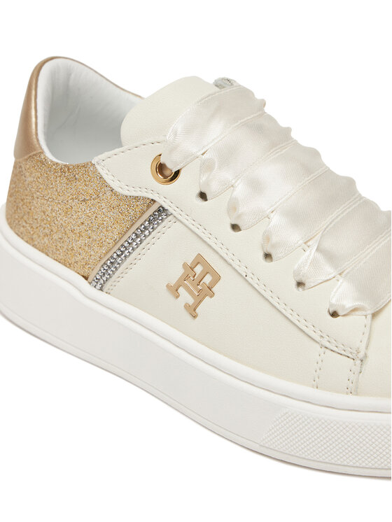 Tommy Hilfiger Сникърси Tommy Hilfiger Low Cut Lace-Up Sneaker T4A9-33935-1281 M Бял