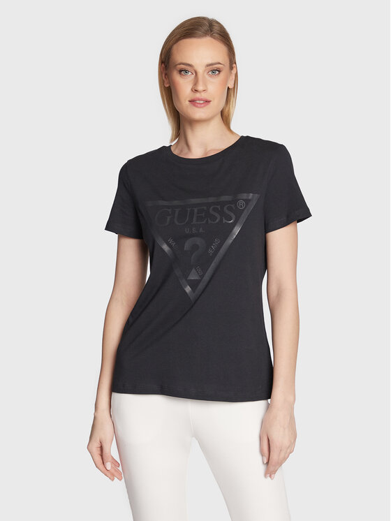 Guess Guess Футболка Adele V2YI07 K8HM0 Чорний Regular Fit