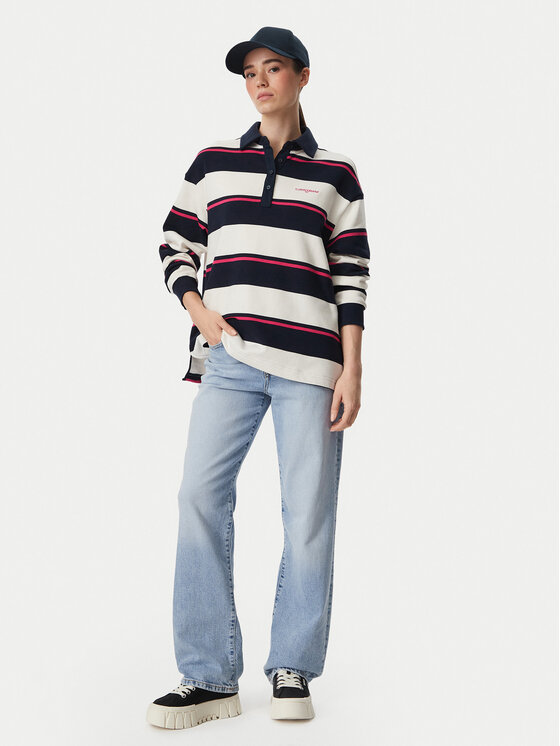 Tommy Jeans Tommy Jeans Polo Script Rugby DW0DW23303 Azul marino Relaxed Fit