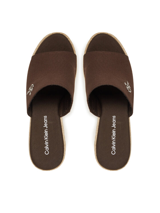 Calvin Klein Šlepetės Calvin Klein Wedge Rope Slide Mg YW0YW01699 Ruda