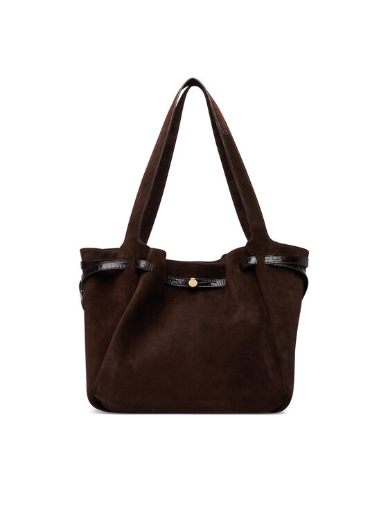 Tory Burch Borsetta Tory Burch Romy Suede Tote 186348 Marrone