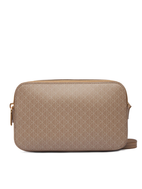 Calvin Klein Torebka Calvin Klein Emblem Aop Elongated Camera Bag LV04F3268G Beżowy