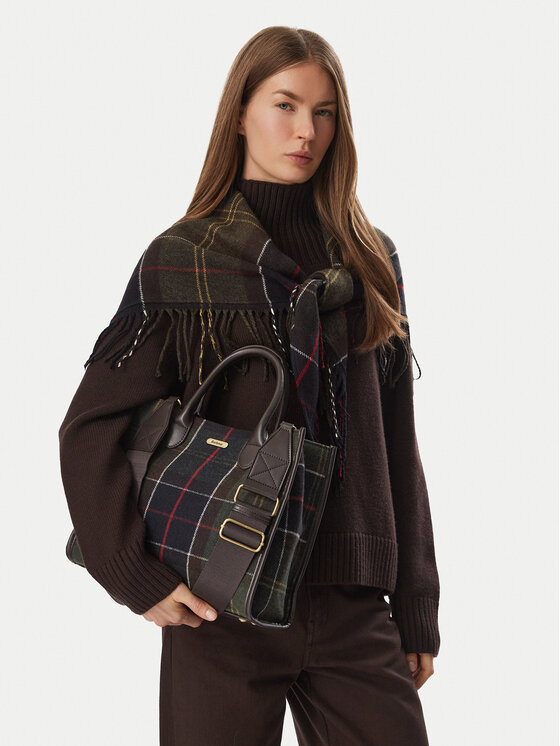 Barbour Дамска чанта Barbour Barbour Barrhill Tartan Tote Bag LBA0423OL91 Кафяв