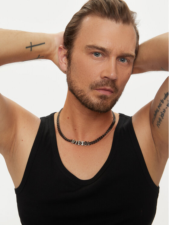 Diesel Náhrdelník Diesel Font Chain DX1487060 Černá