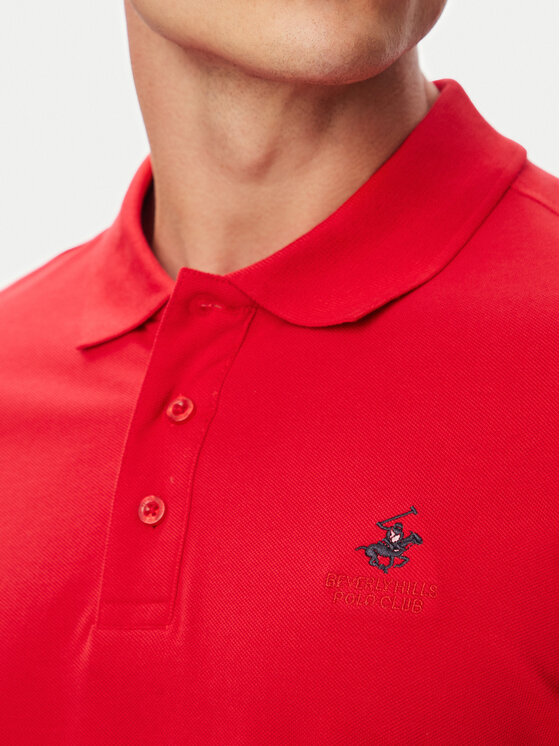Beverly Hills Polo Club Beverly Hills Polo Club Polo P-SS26M-P42560_Navy LogoWRED Rojo Regular Fit